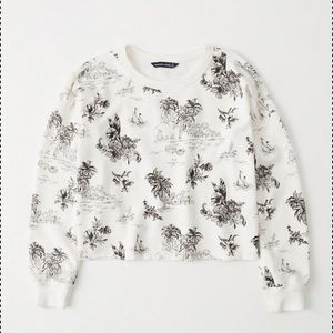 NWT A&F pattern crewneck XS🖤